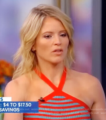 Sara’s stripe ribbed halter top on The View