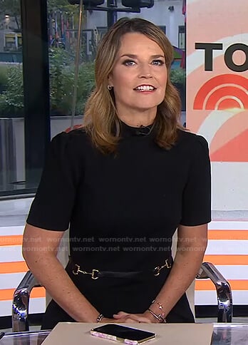 WornOnTV: Savannah’s black belted dress on Today | Savannah Guthrie ...