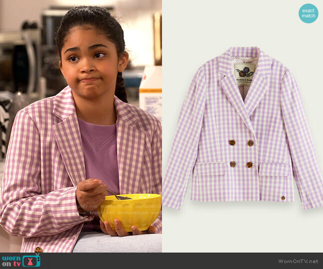 Scotch & Soda Checked double-breasted yarn-dyed blazer worn by Millicent (Jaidyn Triplett) on iCarly