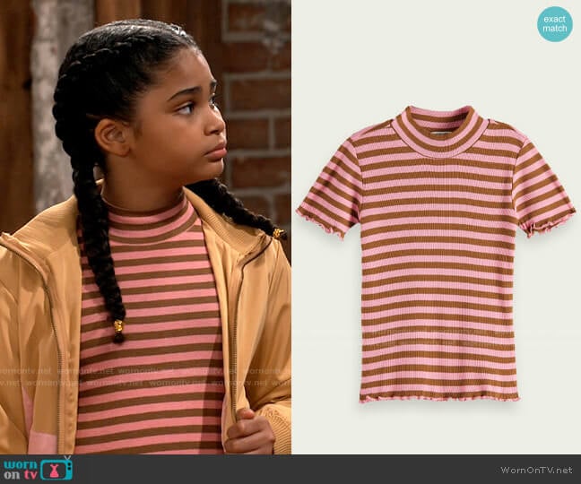 Scotch & Soda Frilly high neck T-shirt worn by Millicent (Jaidyn Triplett) on iCarly