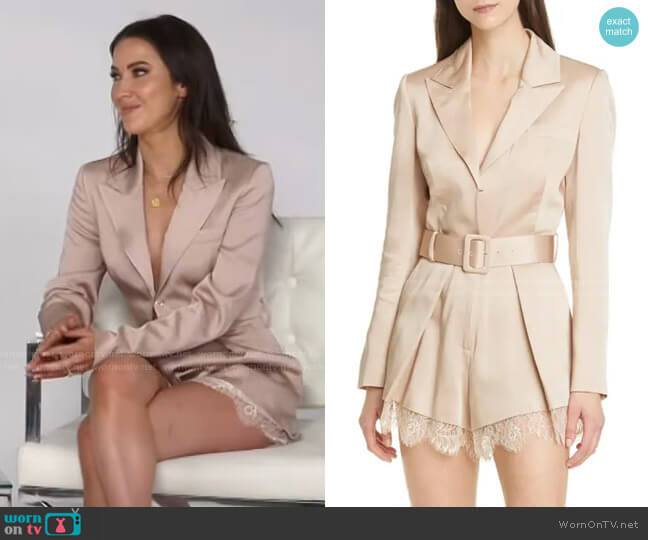 Lace Trim Blazer Romper by Self Portrait worn by Kaitlyn Bristowe on E! News