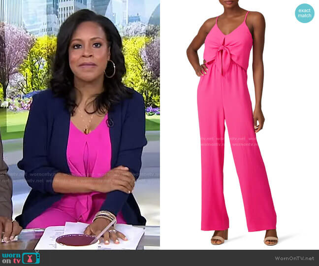 WornOnTV: Sheinelle’s pink tie front jumpsuit on Today | Sheinelle ...