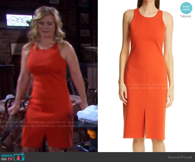 Front Slit Milano Knit Dress by St. John  worn by Sami Brady (Alison Sweeney) on Days of our Lives