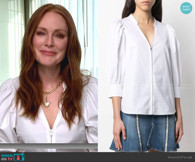 Rose Zip-Up Shirt by Stella McCartney worn by Julianne Moore on Today