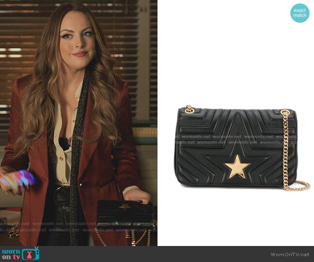 Stella Star Flap-Over Shoulder Bag by Stella McCartney  worn by Fallon Carrington (Elizabeth Gillies) on Dynasty