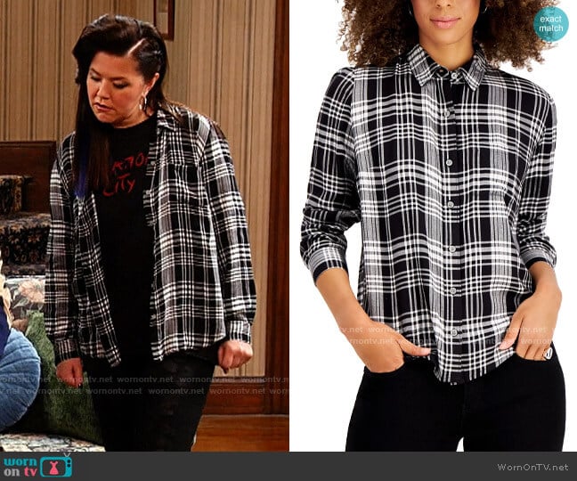 Style & Co Boyfriend Plaid Shirt worn by Patty (Mary Hollis Inboden) on Kevin Can F**k Himself