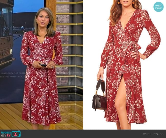 Susanna Wrap Midi Dress by Reformation worn by Ginger Zee on Good Morning America