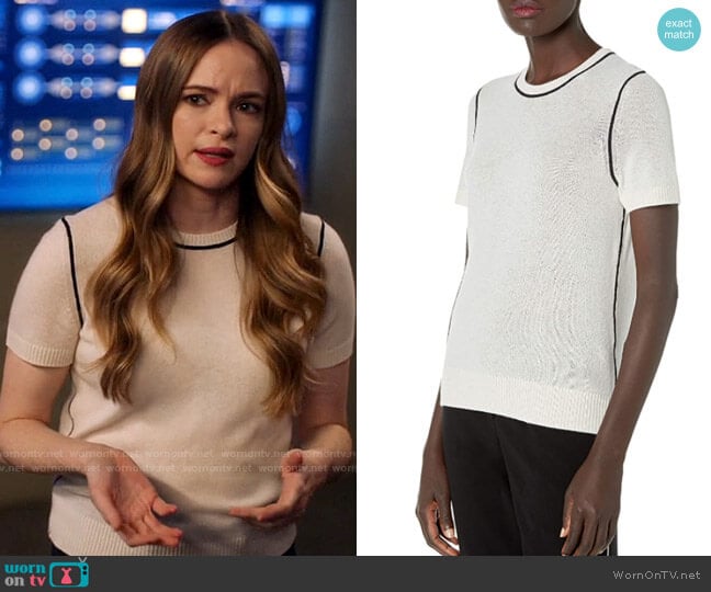 Theory Cashmere Tee worn by Caitlin Snow (Danielle Panabaker) on The Flash