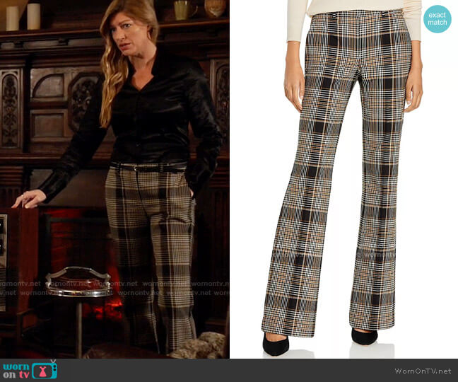 Theory Demitria Plaid Flare Leg Pants worn by Ava Sharpe (Jes Macallan) on Legends of Tomorrow