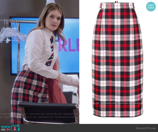 Sutton’s white plaid shirt on The Bold Type