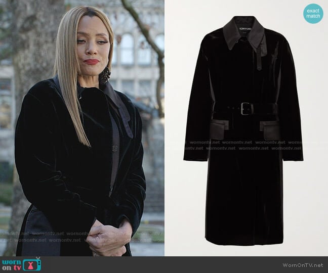 Trench Velvet Coat by Tom Ford worn by Dominique Deveraux (Michael Michele) on Dynasty