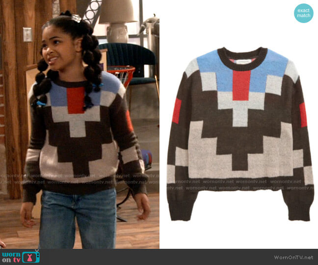 Treasure & Bond Kids' Marled Sweater worn by Millicent (Jaidyn Triplett) on iCarly