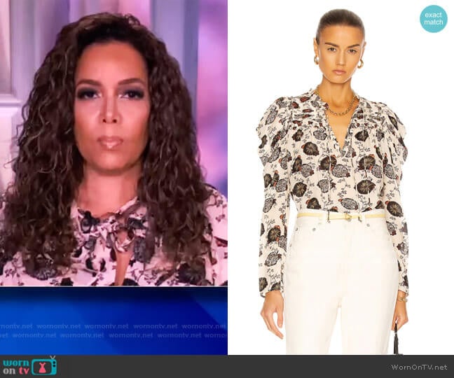 Bevin Blouse by Ulla Johnson worn by Sunny Hostin on The View