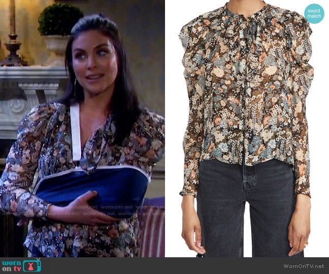 Colette Blouse by Ulla Johnson worn by Chloe Lane (Nadia Bjorlin) on Days of our Lives