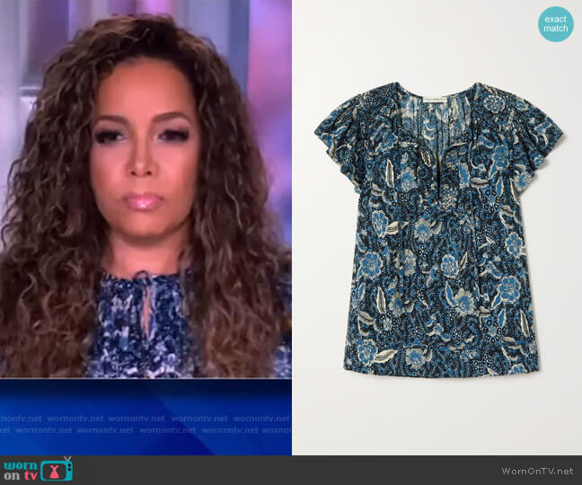 WornOnTV: Sunny’s blue floral print tie neck top on The View | Sunny ...