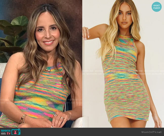 On The Horizon Knit Mini Dress by Verge Girl worn by Lilliana Vazquez on E! News