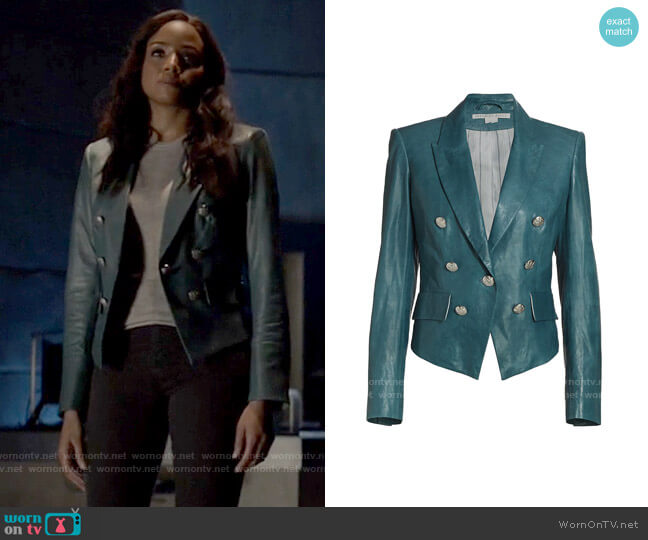 Veronica Beard Cooke Leather Dickey Jacket worn by Sophie Moore (Meagan Tandy) on Batwoman