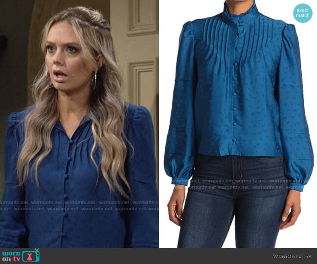 Veronica Beard Rylee Top worn by Abby Newman (Melissa Ordway) on The Young and the Restless