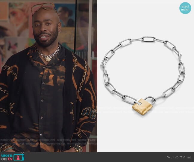 Tespass Necklace by Vitaly worn by Stephen Conrad Moore on The Bold Type