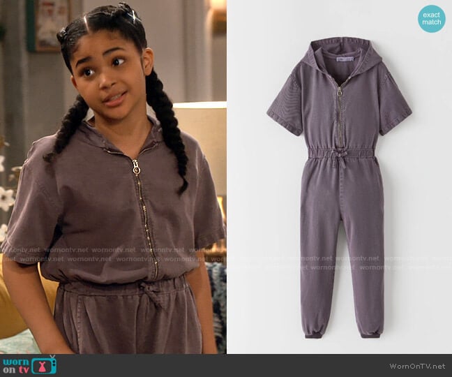 Zara Hooded Jumpsuit worn by Millicent (Jaidyn Triplett) on iCarly