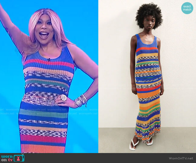 Knit Top and Knit Skirt by Zara worn by Wendy Williams on The Wendy Williams Show