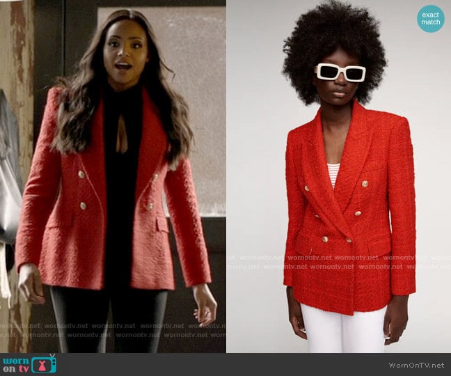 Zara Textured Double Breasted Blazer worn by Sophie Moore (Meagan Tandy) on Batwoman