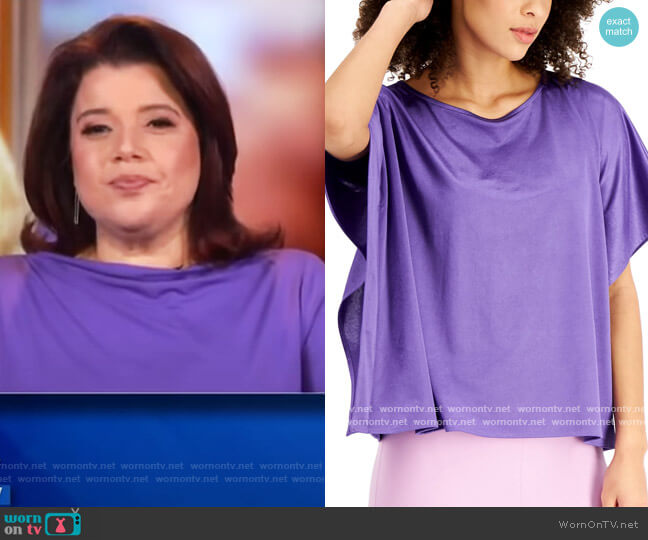 Draped-Sleeve Top by Alfani worn by Ana Navarro on The View