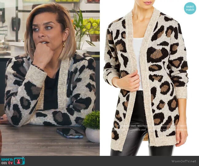 Leopard Open-Front Cardigan by Aqua worn by Robyn Dixon on The Real Housewives of Potomac