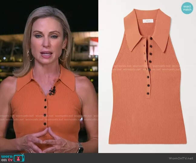 Asher Top in Orange by A.L.C. worn by Amy Robach on Good Morning America