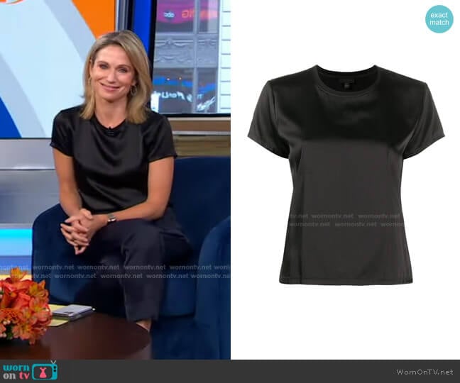 Crew Neck T-Shirt by Atm Anthony Thomas Melillo worn by Amy Robach on Good Morning America