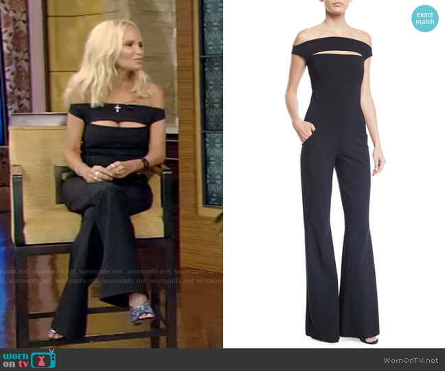 Rebecc Jumpsuit by Chiara Boni La Petite Robe worn by Kristin Chenoweth on Live with Kelly and Ryan