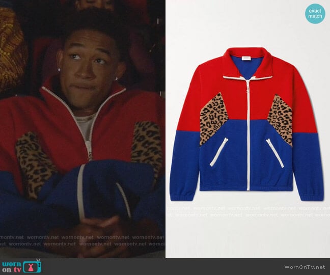 Colour-Block Fleece Track Jacket by Celine Homme worn by Peyton Alex Smith on All American