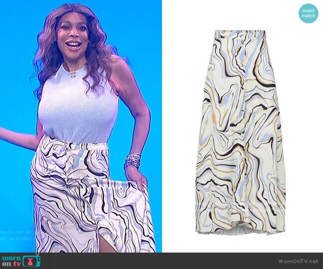 Marble Skirt by Chinti & Parker worn by Wendy Williams on The Wendy Williams Show