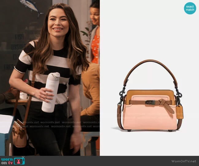 Coach Tate 18 Colorblock Crossbody Bag worn by Carly Shay (Miranda Cosgrove) on iCarly