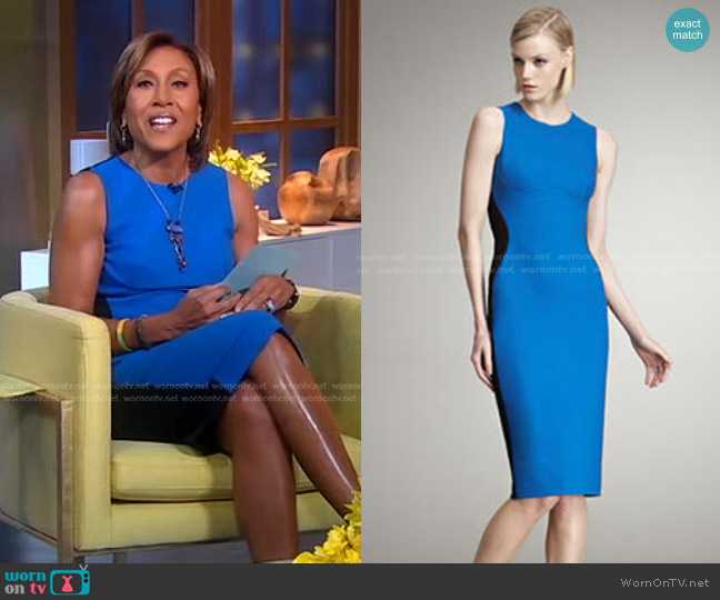 WornOnTV: Robin’s blue and black colorblock dress on Good Morning ...