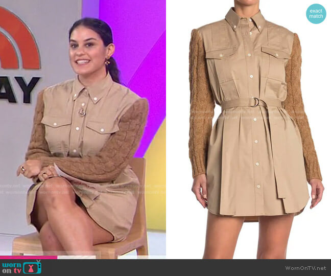 Vivian Mixed Media Shirt Dress by Derek Lam 10 Crosby worn by Donna Farizan on Today