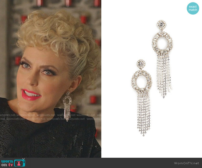 Margaret Earrings by Deepa Gurnani  worn by Alexis Carrington (Elaine Hendrix) on Dynasty