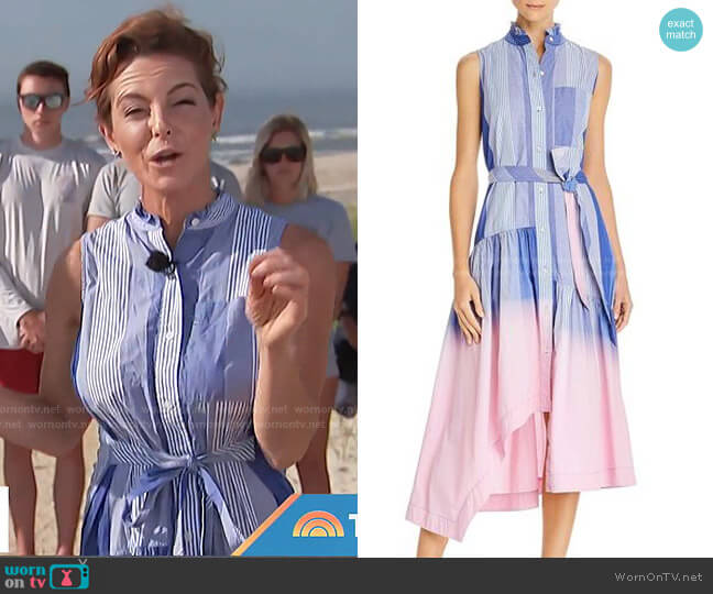 Nerioa Dip-Dye Shirt Dress by Derek Lam 10 Crosby worn by Stephanie Ruhle on Today