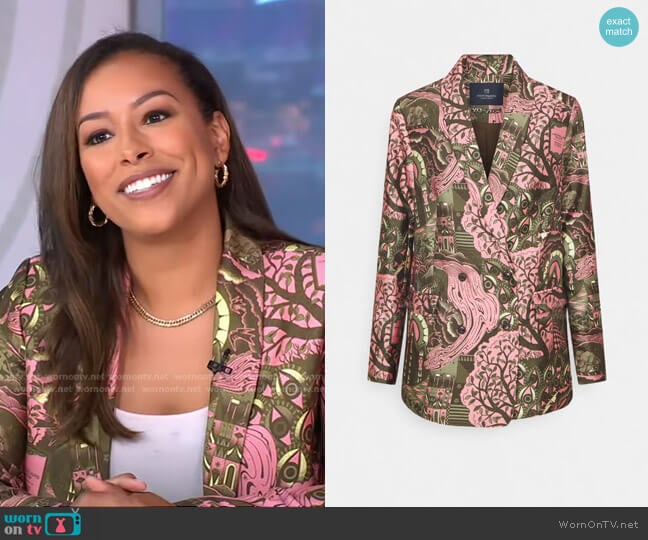 WornOnTV: Nicole Lynn’s pink printed blazer on Good Morning America ...