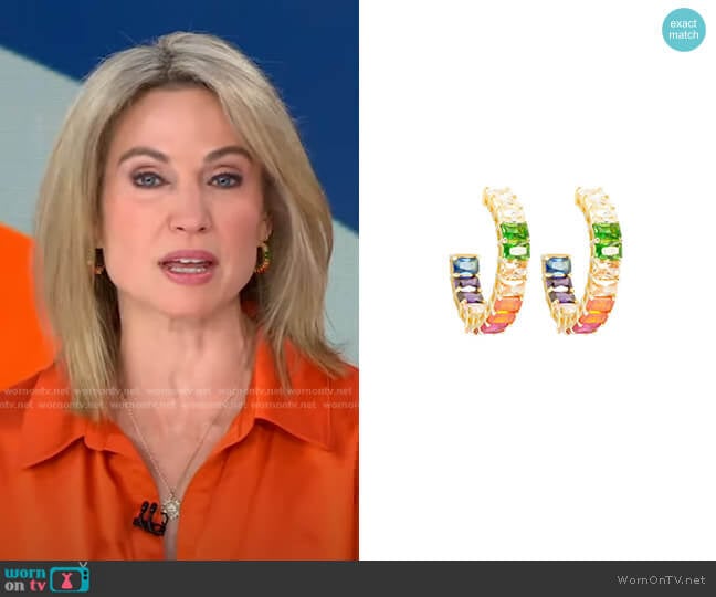 Emerald Rainbow Hoops by Ragen worn by Amy Robach on Good Morning America