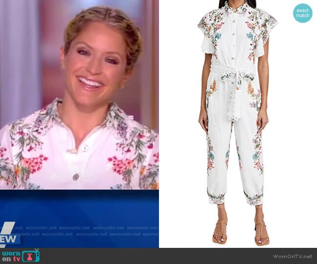 Louise Floral Frilled Sleeves Jumper by FARM Rio worn by Sara Haines on The View