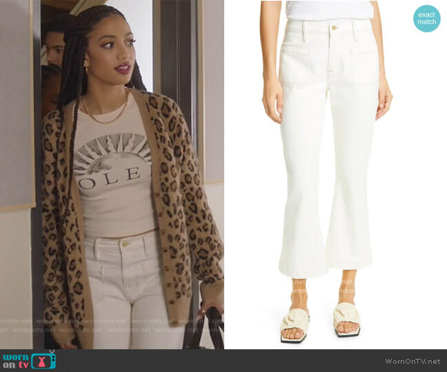 Le Bardot Crop Flare Jeans by Frame worn by Olivia Baker (Samantha Logan) on All American