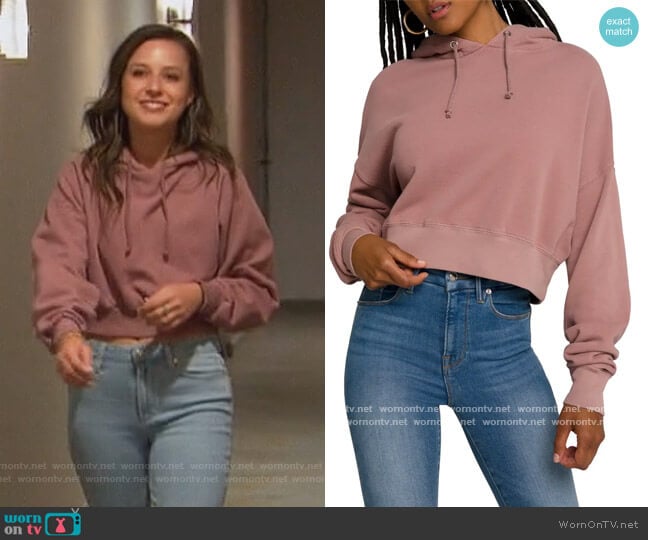 Cool Crop Hoodie by Good American worn by Katie Thurston on The Bachelorette