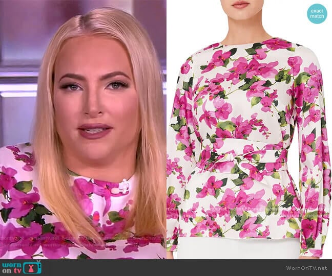 Rosie Floral Print Belted Top by Hobbs London worn by Meghan McCain on The View