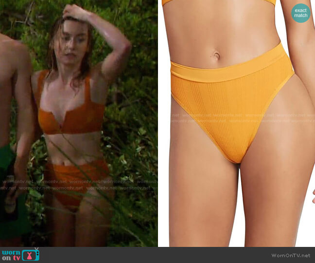 Frenchi Pointelle Rib Bikini Bottom by L Space worn by Claire Brady (Isabel Durant ) on Days of our Lives