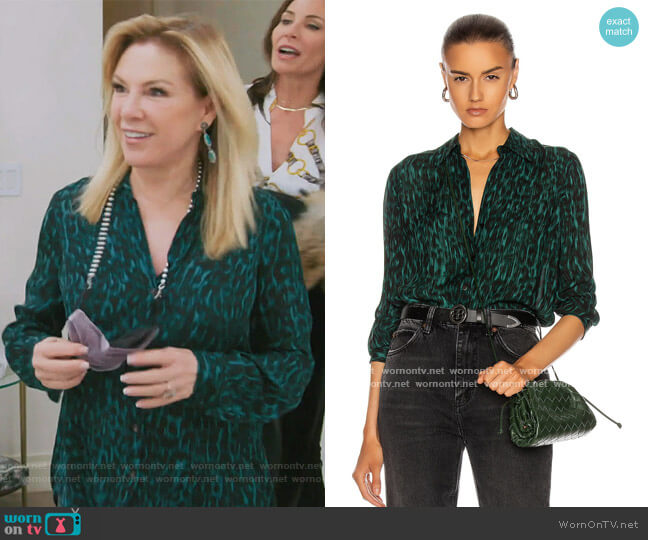 Nina Long Sleeve Blouse by L'Agence worn by Ramona Singer on The Real Housewives of New York City