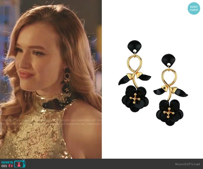 Floral Vine 14K Goldplated & Acetate Drop Earrings by Lele Sadoughi worn by Kirby Anders (Maddison Brown) on Dynasty