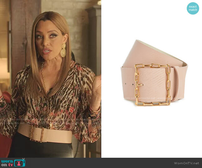 Geo Chain Belt  by Lizzie Fortunato worn by Dominique Deveraux (Michael Michele) on Dynasty