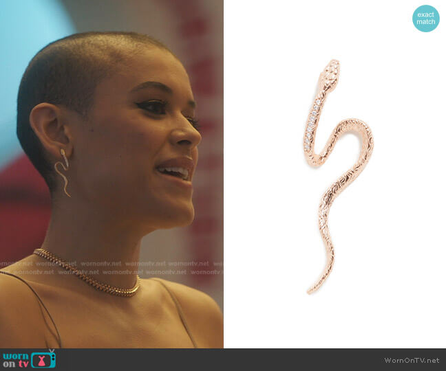 Snake Earring by Maison Irem worn by Julien Calloway (Jordan Alexander) on Gossip Girl