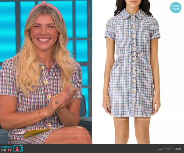 Renizam Multicolor Tweed Dress by Maje worn by Amanda Kloots on The Talk